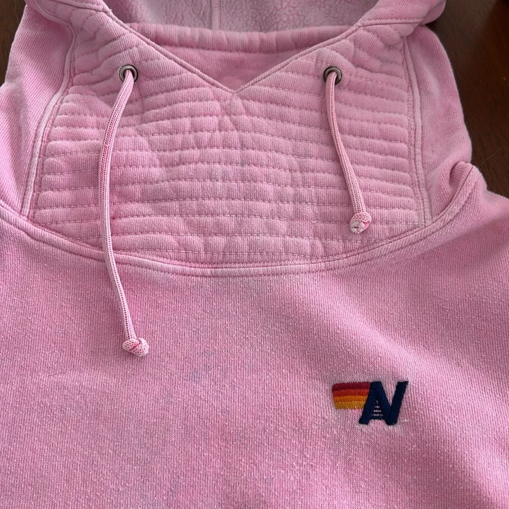 Aviator nation pink hoodie sweatshirt zip pocket - Picture 7 of 16